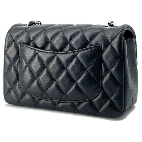 Chanel Mini Lambskin Shoulder Black Bag Cocomark Flap - Picture 1 of 9